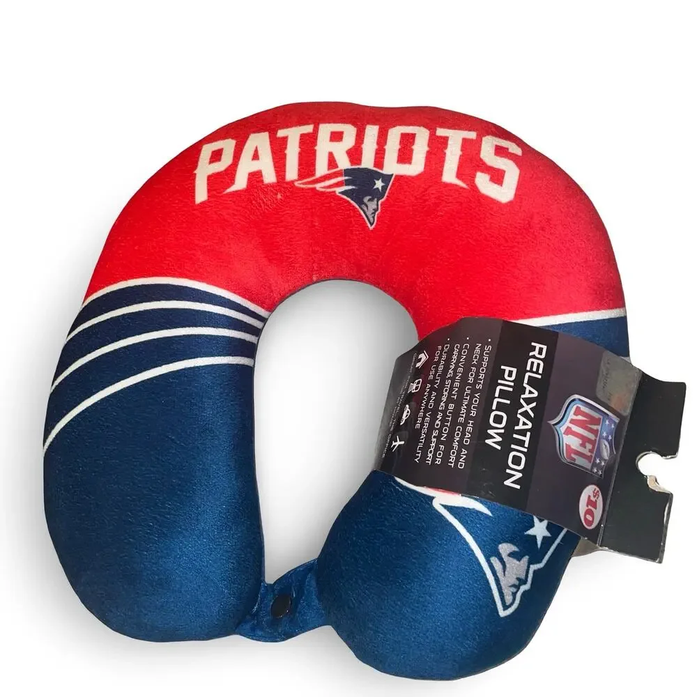 NFL New England Patriots Neck Pillow Travel Head Support Airplane Car Holiday